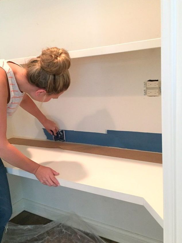 closet desk makeover, closet, home office, painting, storage ideas