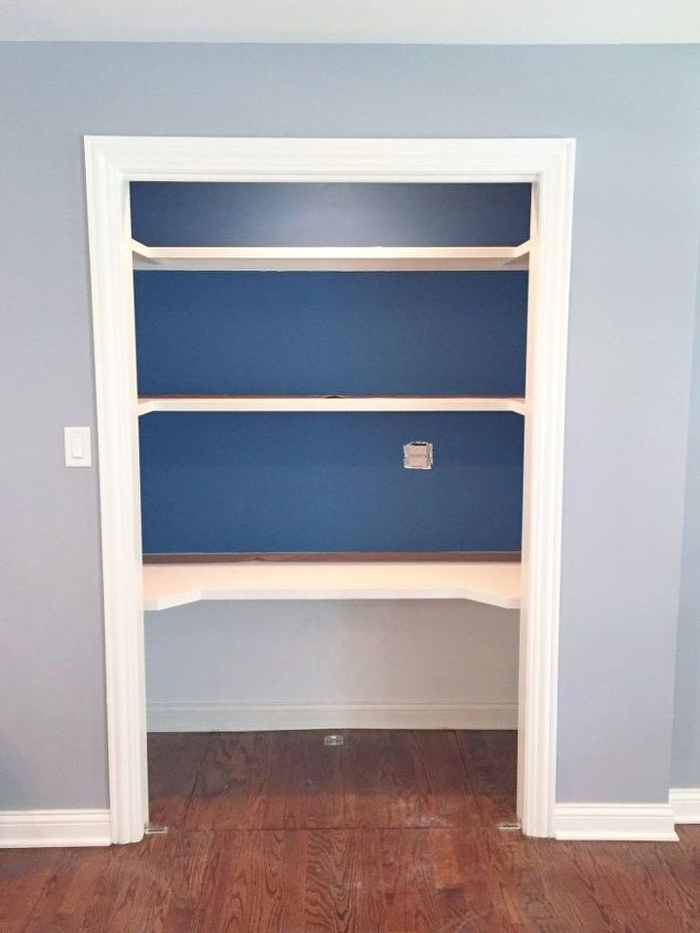  closet desk makeover, closet, home office, painting, storage ideas