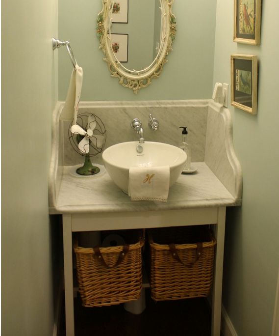 bold update in the powder room is charming, bathroom ideas, interior home painting, painting, small bathroom ideas