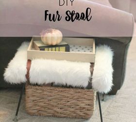 diy fur stool, crafts, how to, reupholster