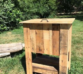 pallet cooler stand, how to, outdoor furniture, outdoor living, pallet, repurposing upcycling, woodworking projects