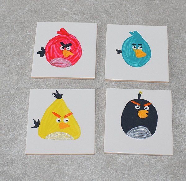 diy angry birds coasters, crafts, how to, painting