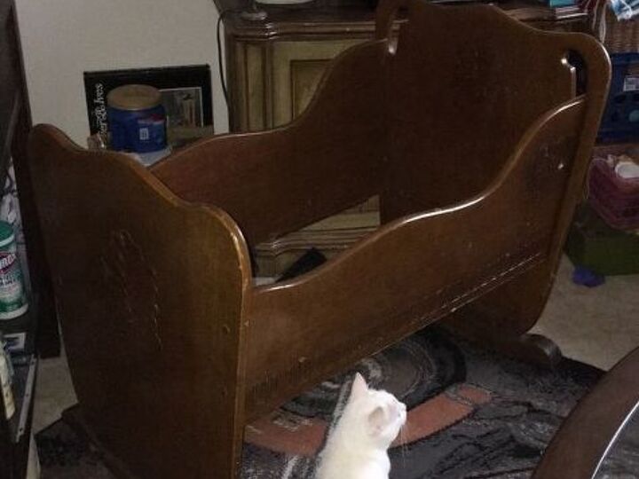 q need ideas , painted furniture, painting wood furniture, repurpose unique pieces, repurposing upcycling, Garbage pick of the week rocking crib