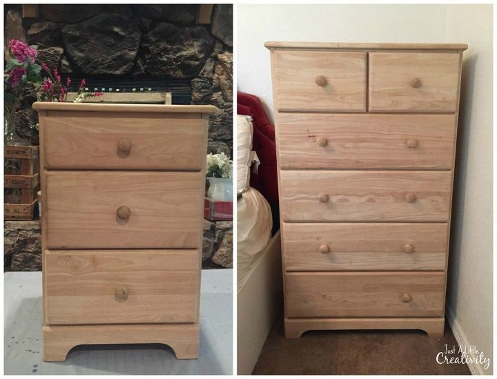 unfinished wood dresser set makeover, chalk paint, how to, painted furniture