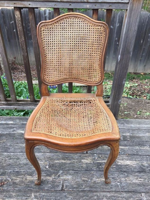 restyled french cane chair, how to, painted furniture, reupholster