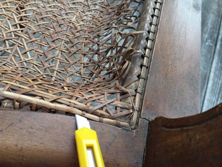 restyled french cane chair, how to, painted furniture, reupholster