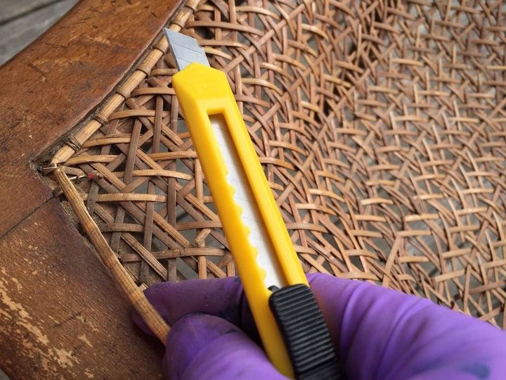 restyled french cane chair, how to, painted furniture, reupholster