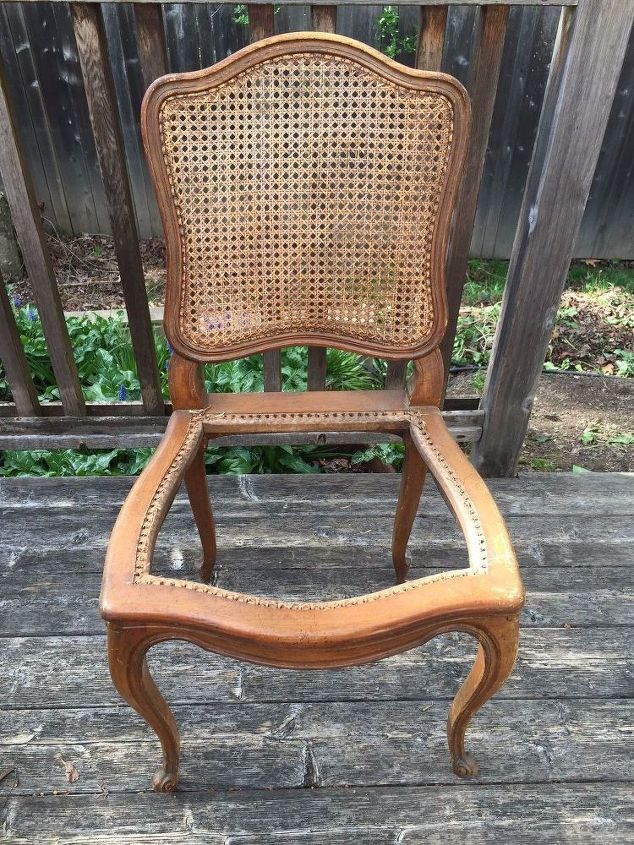 restyled french cane chair, how to, painted furniture, reupholster