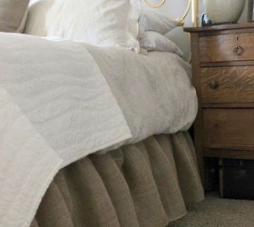 10 doable bed skirts with little or no sewing, This burlap one that screams farmhouse