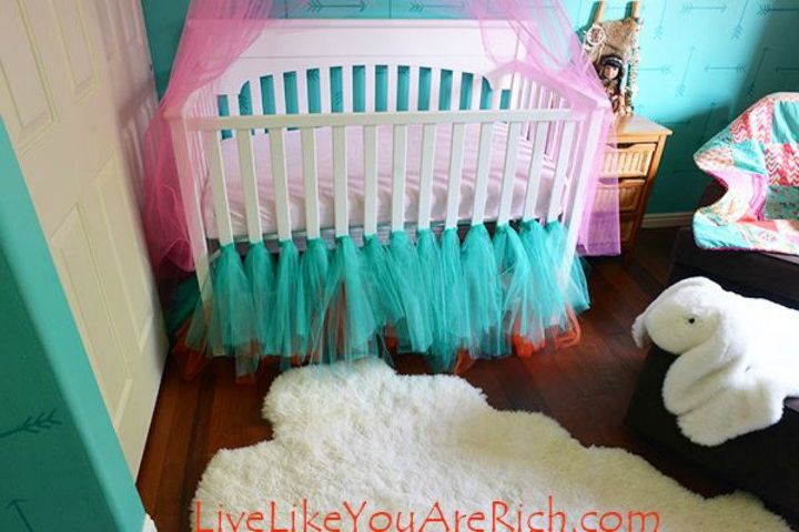10 doable bed skirts with little or no sewing, This colorful tulle one that is super easy