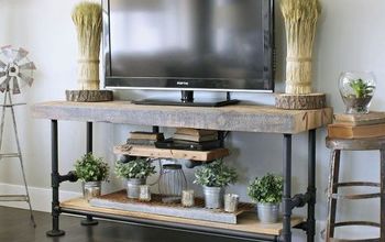 Reclaimed Wood & Black Pipe TV Stand
