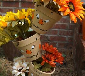 Topsy Tervy Scarecrow Painted Pots