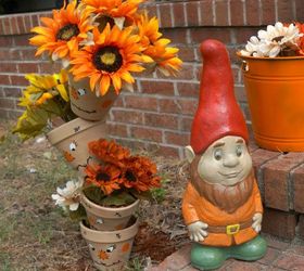 topsy tervy scarecrow painted pots, crafts, gardening, how to, painting, seasonal holiday decor