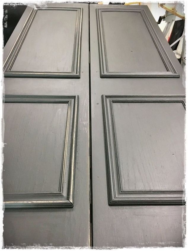 a twist on a barndoor , doors, painting, rustic furniture, wall decor