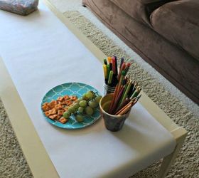 your quick catalog of gorgeous coffee table makeover ideas, This creative one with a drawing pad for kids