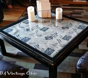 your quick catalog of gorgeous coffee table makeover ideas, This fabric topped one with a glass cover