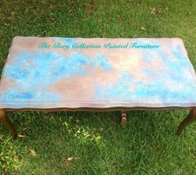 your quick catalog of gorgeous coffee table makeover ideas, This faux copper patina with turquoise