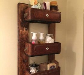 s 12 wildly creative ways to use your old sewing table, painted furniture, Upcycle it into vintage bathroom shelves