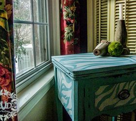 s 12 wildly creative ways to use your old sewing table, painted furniture, Paint it with a pattern and texture