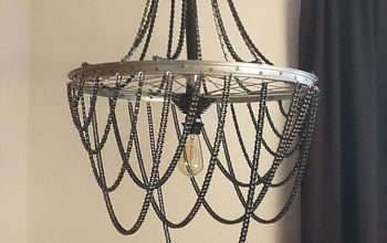 Bicycle Wheel and Chain Chandelier