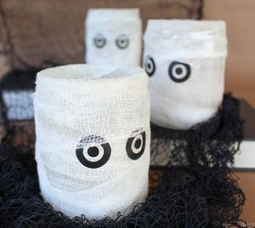 easy homemade mummy luminary for halloween, crafts, halloween decorations, seasonal holiday decor
