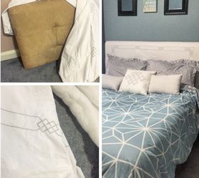 repurposed comforter into slipcover, bedroom ideas, how to, repurposing upcycling, reupholster, Comforter turned slipcover