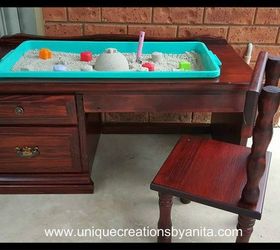 unique sandpit desk, how to, outdoor furniture, painted furniture, repurposing upcycling, woodworking projects, Sandpit Desk