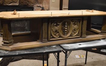 Old Coffee Table to Upholstered Entry Bench