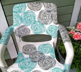 garden chair covered with ikea napkins, decoupage, outdoor furniture