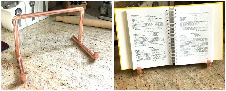 copper pipe recipe book stand