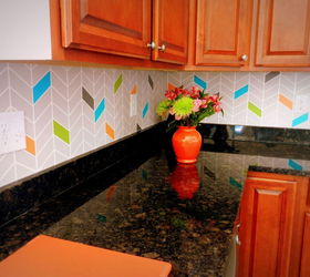 13 incredible kitchen backsplash ideas that aren t tile, Paint on a colorful chevron pattern