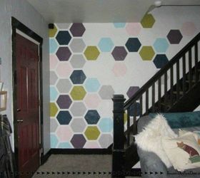 if your stairway walls are empty here s what you re missing, A painted accent wall in different shapes