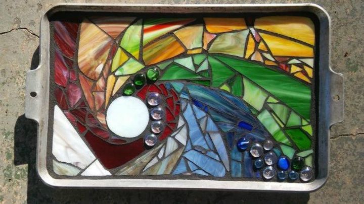 s don t throw out that old cookie sheet before you see these ideas, repurposing upcycling, Make a stunning rainbow kitchen trivet