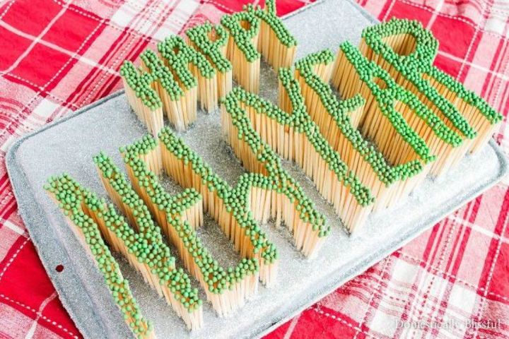 s don t throw out that old cookie sheet before you see these ideas, repurposing upcycling, Glue matches to it for a new years sign