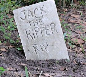 s don t throw out that old cookie sheet before you see these ideas, repurposing upcycling, Use concrete to make a halloween tombstone