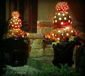 s these 17 fall porch ideas will give you that yummy warm feeling, porches, This topiary made out of faux pumpkins