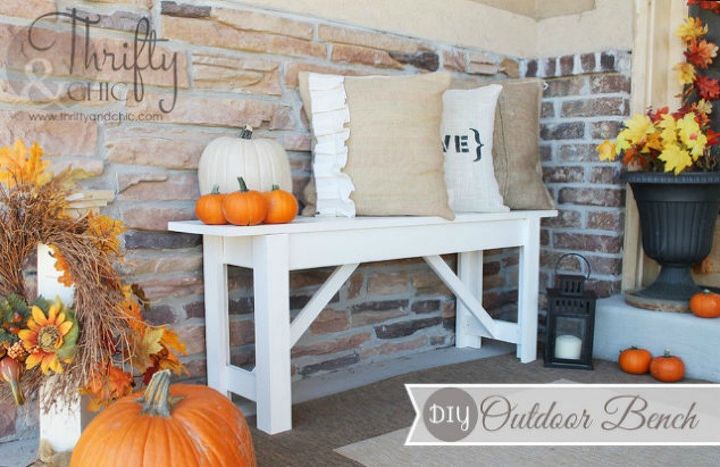s these 17 fall porch ideas will give you that yummy warm feeling, porches, The cute outdoor bench and burlap pillows