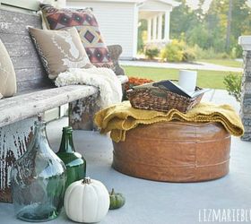 s these 17 fall porch ideas will give you that yummy warm feeling, porches, This vintage leather ottoman