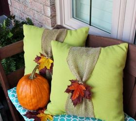 s these 17 fall porch ideas will give you that yummy warm feeling, porches, The burlap wrap around the bench pillows