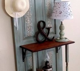 old door transformed to hall tree coat rack