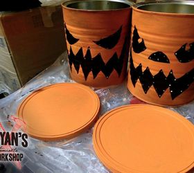 coffee can jack o lanterns with lights , crafts, halloween decorations, how to, seasonal holiday decor