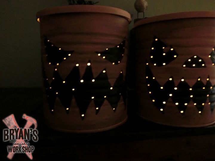 lanternas de lata de caf com luzes, adicionar luzes