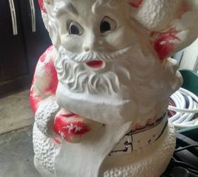 q vintage outdoor santa needs paint, christmas decorations, outdoor furniture, painted furniture, painting over finishes, seasonal holiday decor