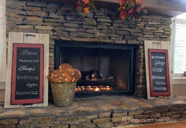 s 13 perfect fall mantel ideas for every style, fireplaces mantels, For the chalkboard fanatic