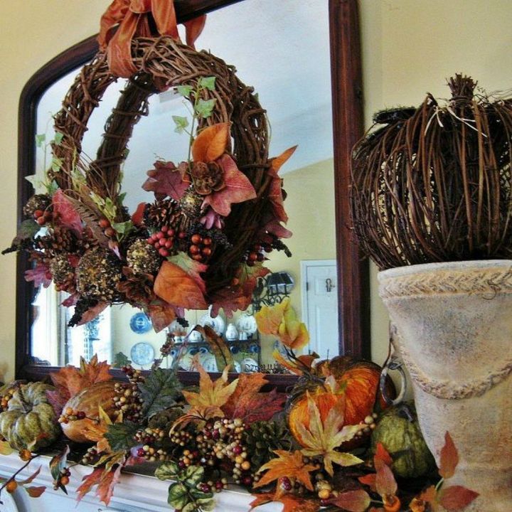 s 13 perfect fall mantel ideas for every style, fireplaces mantels, For the natural elements