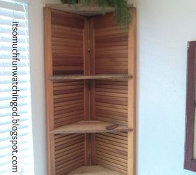 bi fold doors turned corner shelf, doors, how to, organizing, repurposing upcycling, shelving ideas, woodworking projects
