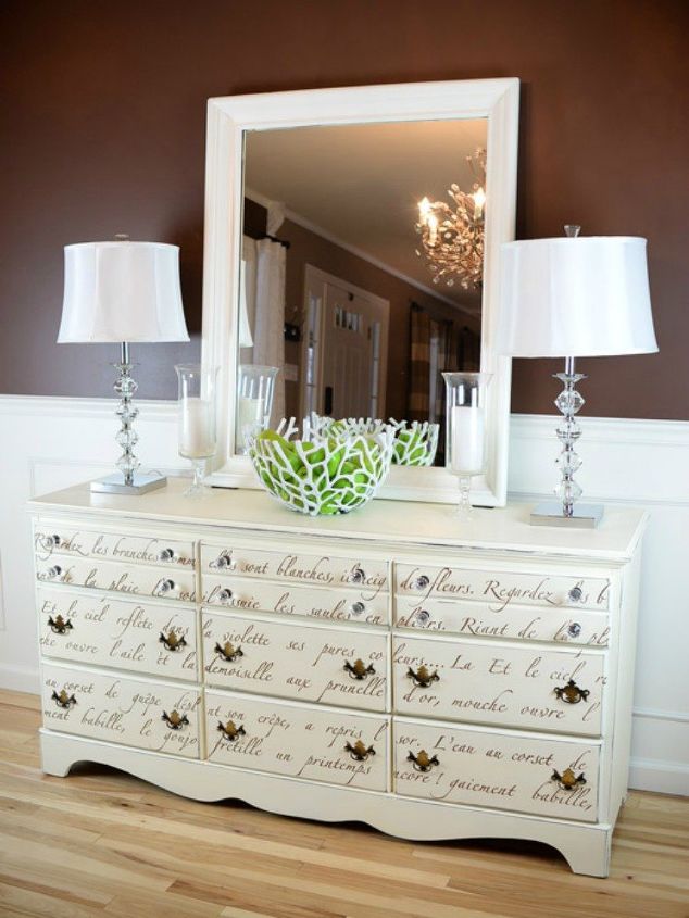 25 awesome ways to upgrade your home using stencils, Transform your dresser into a work of art
