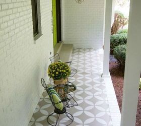 25 awesome ways to upgrade your home using stencils, Add curb appeal with a new porch floor