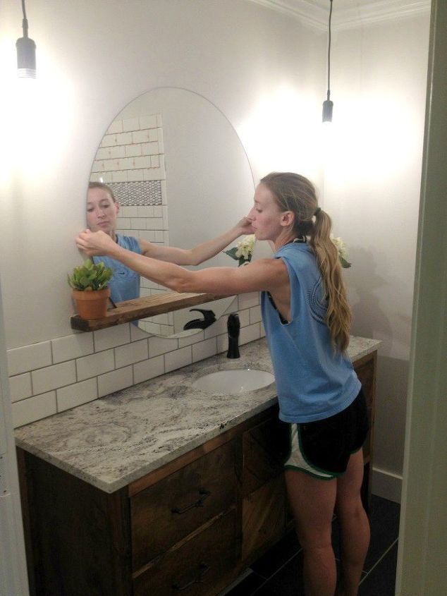 diy sunrise mirror, bathroom ideas, how to, wall decor
