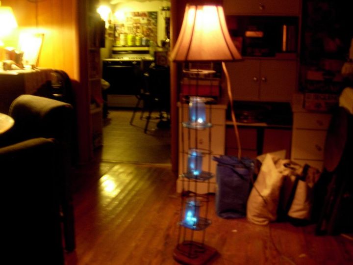 old vhs display rack now floor lamp, flooring, lighting